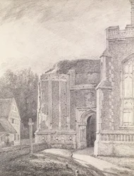 Arco sud della torre in rovina della Chiesa di East Bergholt